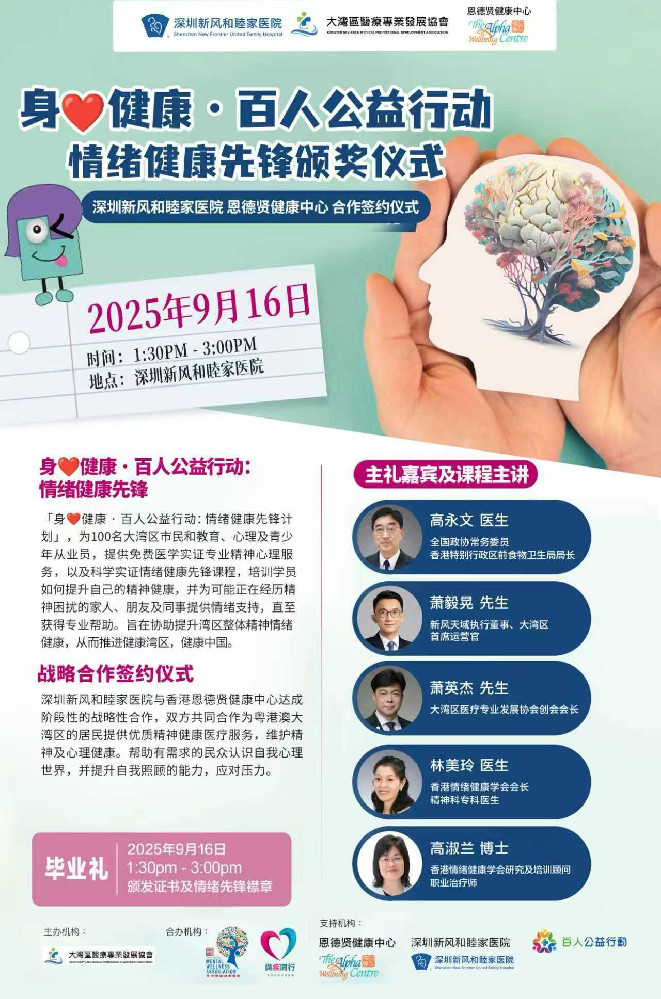 【全人健康】推廣社區預防醫學：協辦「身心健康百人公益行動」